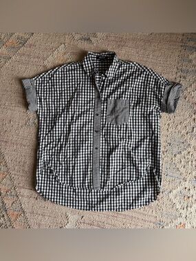 Madewell Black Gingham Top